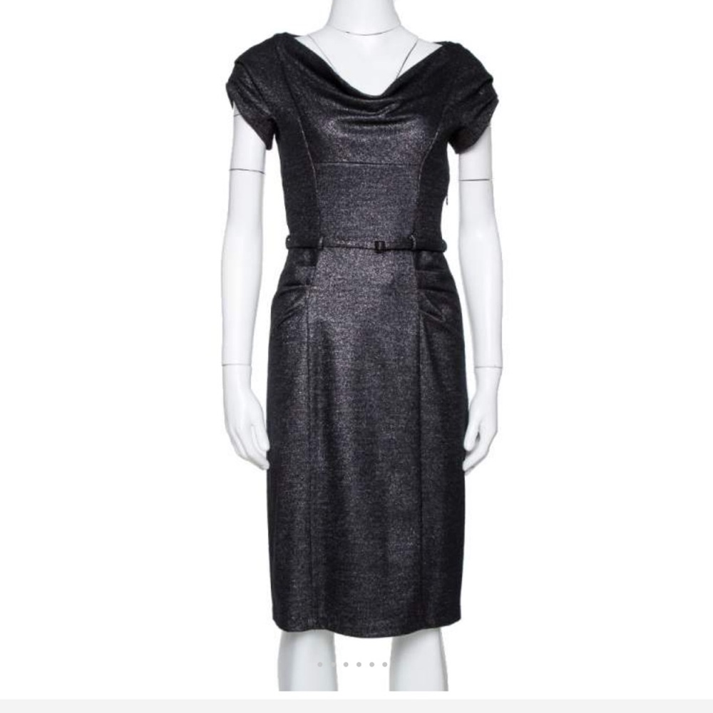 DVF Diane Von furstenberg dress xs sz 0 fits 2 black wool lurex holiday party